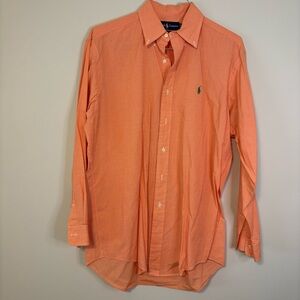 Ralph Lauren Men's Casual Orange Button Down Shirt